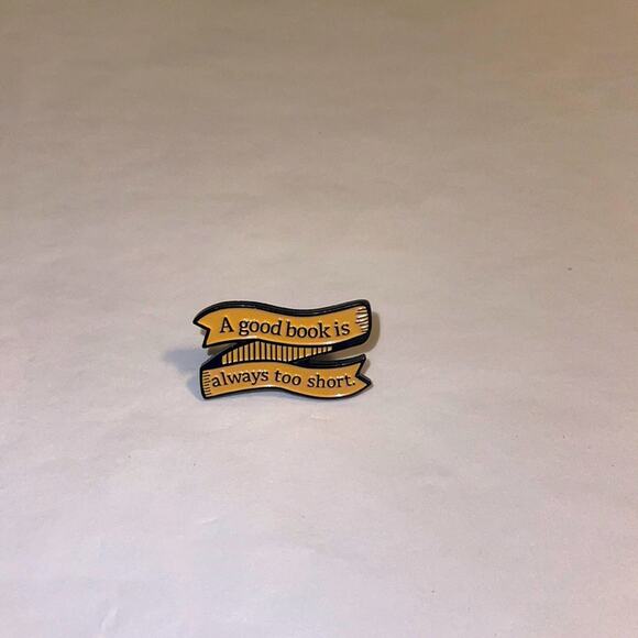 A Good Book is Always too Short Pin Brooch - Picture 1 of 2